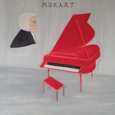Painting titled "Mozart" by Roser Solà, Original Artwork, Oil