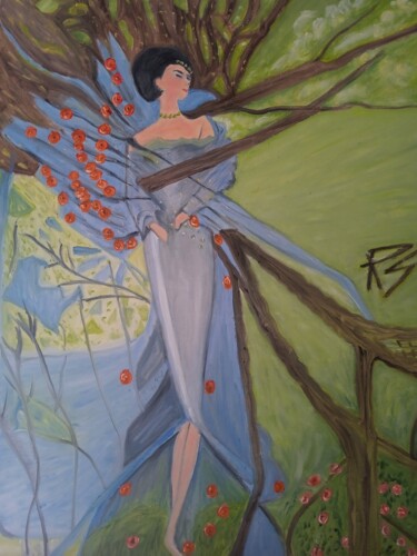 Картина под названием "Un día en el bosque" - Roser Solà, Подлинное произведение искусства, Масло