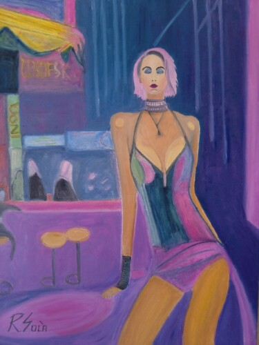 Schilderij getiteld "La noche" door Roser Solà, Origineel Kunstwerk, Olie