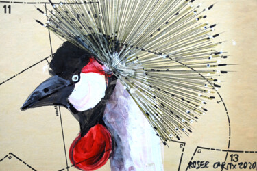 Pintura titulada "grua coronada" por Roser Caritx Vilaseca, Obra de arte original, Acrílico