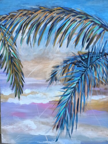 Painting titled "palm4" by Roser Caritx Vilaseca, Original Artwork, Acrylic