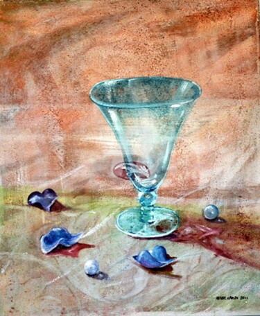 Pintura intitulada "pètals blaus./ péta…" por Roser Caritx Vilaseca, Obras de arte originais