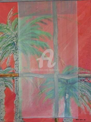 Malerei mit dem Titel "palmera 2" von Roser Caritx Vilaseca, Original-Kunstwerk