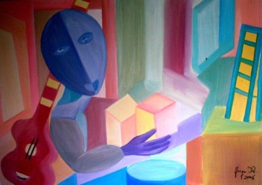 Pittura intitolato "L'artista" da Rosesart, Opera d'arte originale, Acrilico
