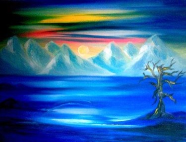 Pittura intitolato "Tramonto sul mare" da Rosesart, Opera d'arte originale, Acrilico