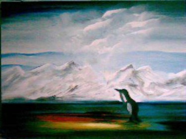 Pittura intitolato "Pinguino" da Rosesart, Opera d'arte originale, Acrilico