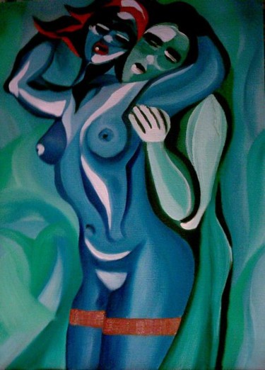 Pittura intitolato "Fusione" da Rosesart, Opera d'arte originale