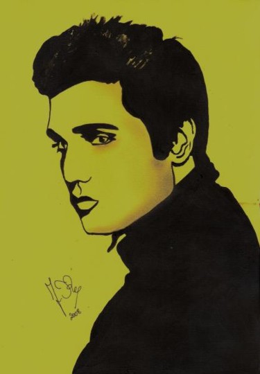 Pittura intitolato "Elvis" da Rosesart, Opera d'arte originale, Acrilico