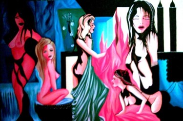 Pittura intitolato "Inferno" da Rosesart, Opera d'arte originale, Acrilico