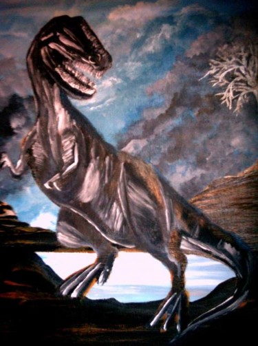 Pittura intitolato "brontosauro" da Rosesart, Opera d'arte originale, Acrilico