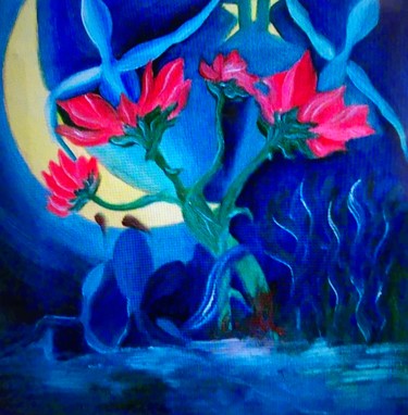 Pittura intitolato "Chiaro di luna" da Rosesart, Opera d'arte originale, Acrilico