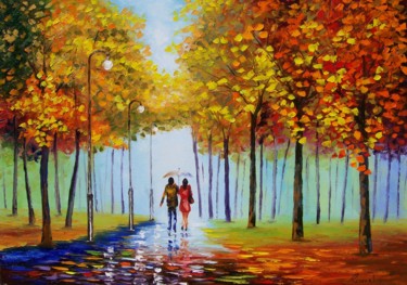 Painting titled "Parque" by Roseval, Original Artwork, Oil