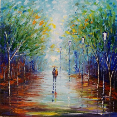 Painting titled "Parque 1" by Roseval, Original Artwork, Oil