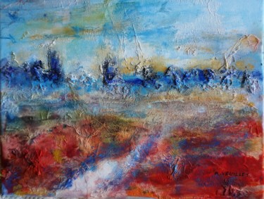 Painting titled "tableau paysage abs…" by Roseve, Original Artwork, Acrylic