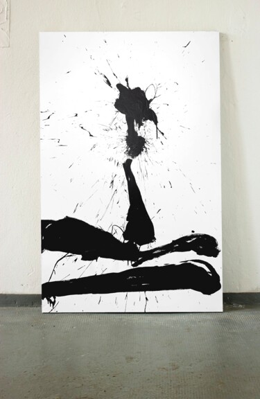 Peinture intitulée "Black 30x" par Rosi Roys, Œuvre d'art originale, Acrylique