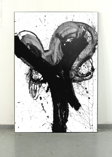Peinture intitulée "Black 37x" par Rosi Roys, Œuvre d'art originale, Acrylique