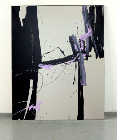 Peinture intitulée "Black 60c" par Rosi Roys, Œuvre d'art originale, Acrylique