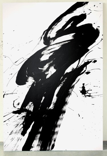Картина под названием "Black 75x" - Rosi Roys, Подлинное произведение искусства, Акрил