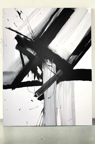 Painting titled "Black 76x" by Rosi Roys, Original Artwork, Acrylic