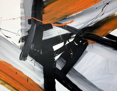 Schilderij getiteld "Black 81c" door Rosi Roys, Origineel Kunstwerk, Acryl