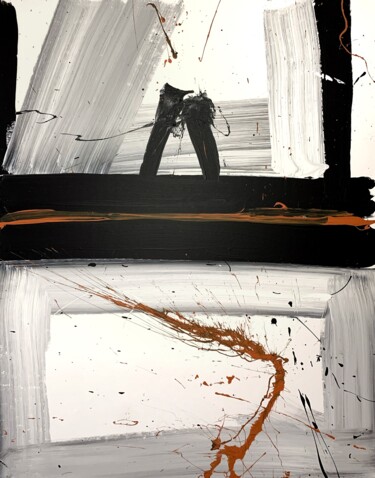 Schilderij getiteld "Black 85c" door Rosi Roys, Origineel Kunstwerk, Acryl