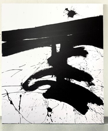 Картина под названием "Black 96x" - Rosi Roys, Подлинное произведение искусства, Акрил