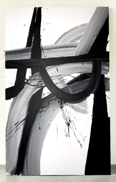 Картина под названием "Black 97x" - Rosi Roys, Подлинное произведение искусства, Акрил