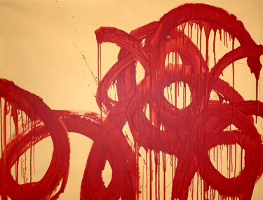 Malarstwo zatytułowany „Red lines 1” autorstwa Rosi Roys, Oryginalna praca, Akryl