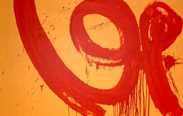 Pintura titulada "Red lines 2" por Rosi Roys, Obra de arte original, Acrílico