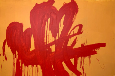 Pintura titulada "Red lines 4" por Rosi Roys, Obra de arte original, Acrílico