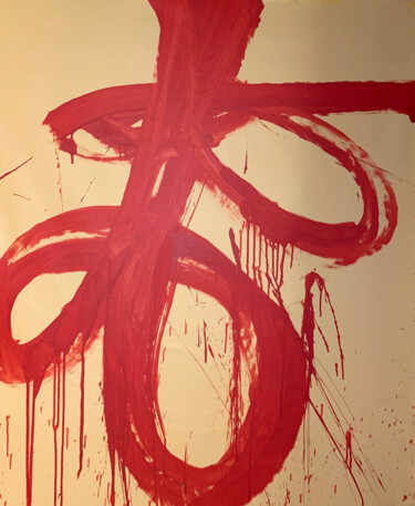 Pintura titulada "Red lines 8" por Rosi Roys, Obra de arte original, Acrílico
