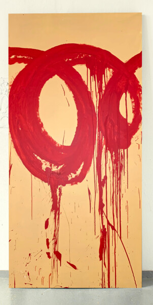 Pintura titulada "Red lines 11" por Rosi Roys, Obra de arte original, Acrílico