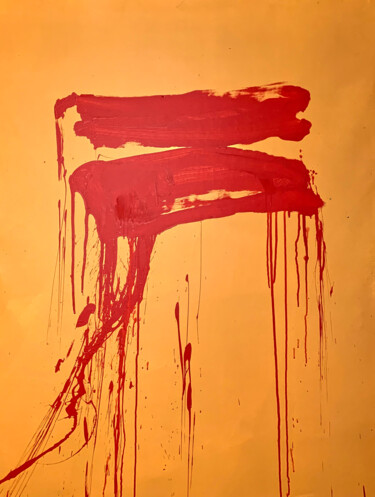 Malerei mit dem Titel "Red lines 13" von Rosi Roys, Original-Kunstwerk, Acryl