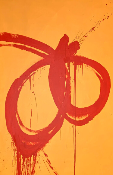 Pittura intitolato "Red lines 14" da Rosi Roys, Opera d'arte originale, Acrilico