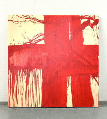 Peinture intitulée "Simple red 6" par Rosi Roys, Œuvre d'art originale, Acrylique