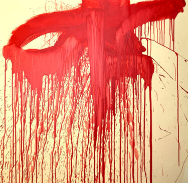 Malerei mit dem Titel "Simple red 10" von Rosi Roys, Original-Kunstwerk, Acryl