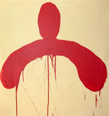 Peinture intitulée "Simple red 11" par Rosi Roys, Œuvre d'art originale, Acrylique
