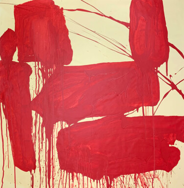 Peinture intitulée "Simple red 15" par Rosi Roys, Œuvre d'art originale, Acrylique