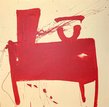 Pittura intitolato "Simple red 18" da Rosi Roys, Opera d'arte originale, Acrilico