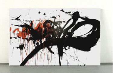 Ζωγραφική με τίτλο "Black 161 x" από Rosi Roys, Αυθεντικά έργα τέχνης, Ακρυλικό