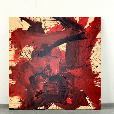 Pintura intitulada "Red expression 2" por Rosi Roys, Obras de arte originais, Acrílico