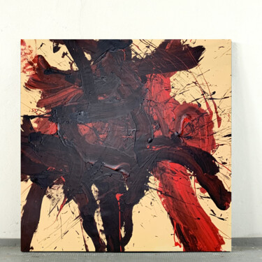Картина под названием "Red expression 5" - Rosi Roys, Подлинное произведение искусства, Акрил