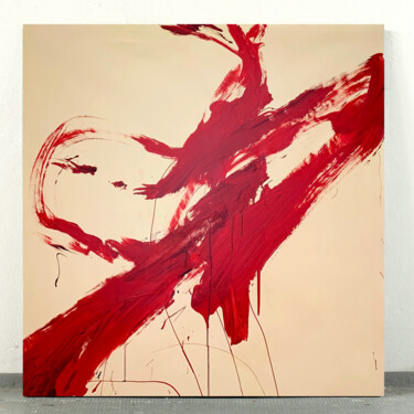 Картина под названием "Red expression 8" - Rosi Roys, Подлинное произведение искусства, Акрил