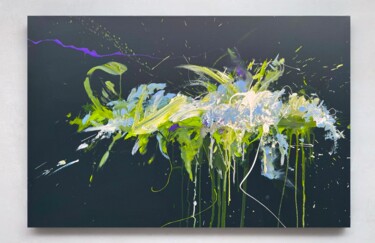 Pittura intitolato "Flower green 1" da Rosi Roys, Opera d'arte originale, Acrilico