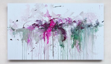 Peinture intitulée "Pink flower 3" par Rosi Roys, Œuvre d'art originale, Acrylique