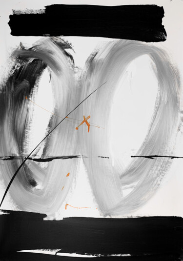 Malerei mit dem Titel "Mini black 3" von Rosi Roys, Original-Kunstwerk, Acryl