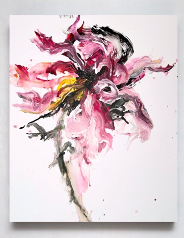 Peinture intitulée "Violet flower 2" par Rosi Roys, Œuvre d'art originale, Acrylique