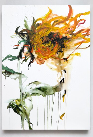 Peinture intitulée "Sunflower 5" par Rosi Roys, Œuvre d'art originale, Acrylique