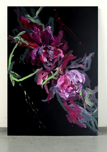 Ζωγραφική με τίτλο "Pink flower 17" από Rosi Roys, Αυθεντικά έργα τέχνης, Ακρυλικό