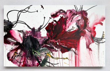 Pintura titulada "Pink flower 25" por Rosi Roys, Obra de arte original, Acrílico